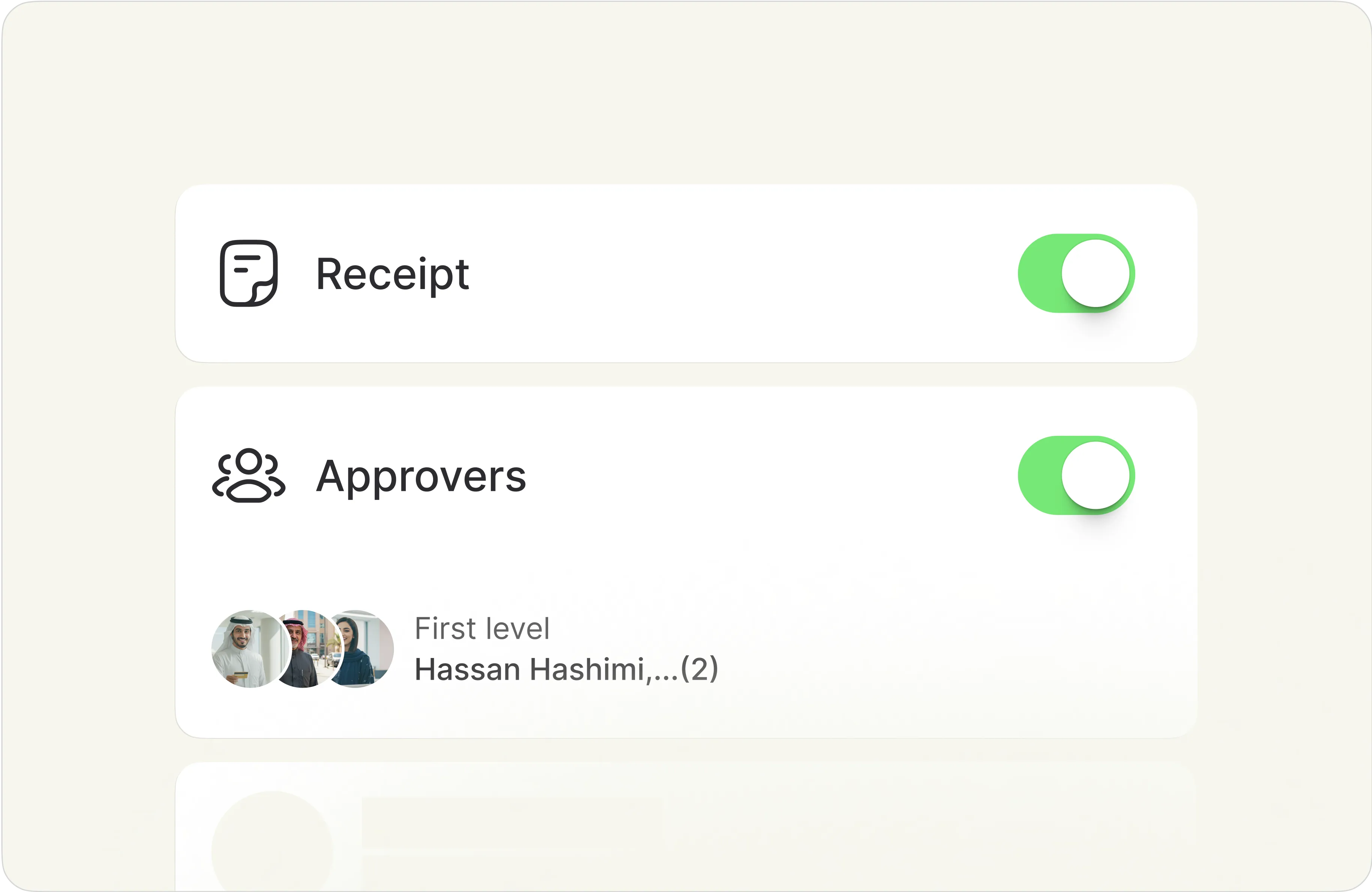 Customizable approval policies_card