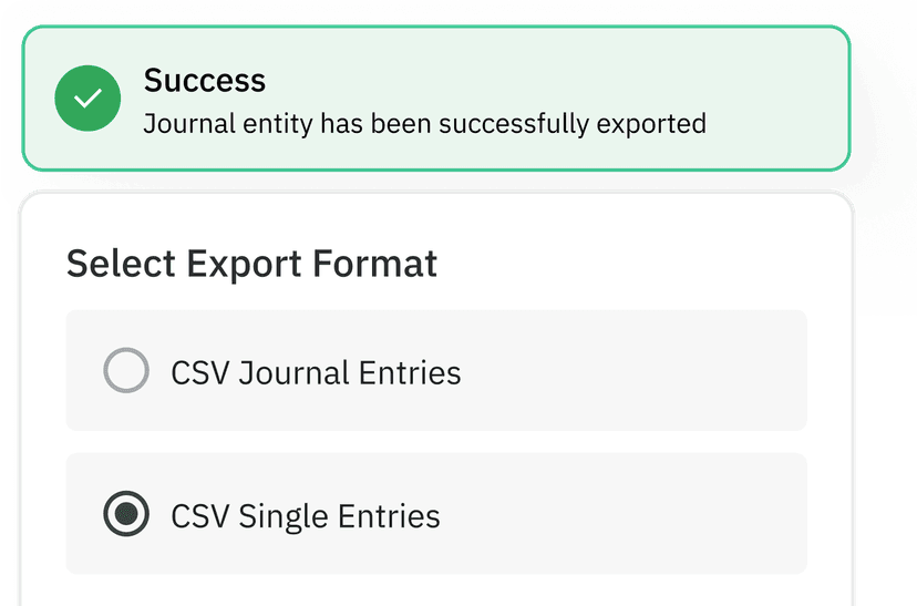 Export journal entries & receipts