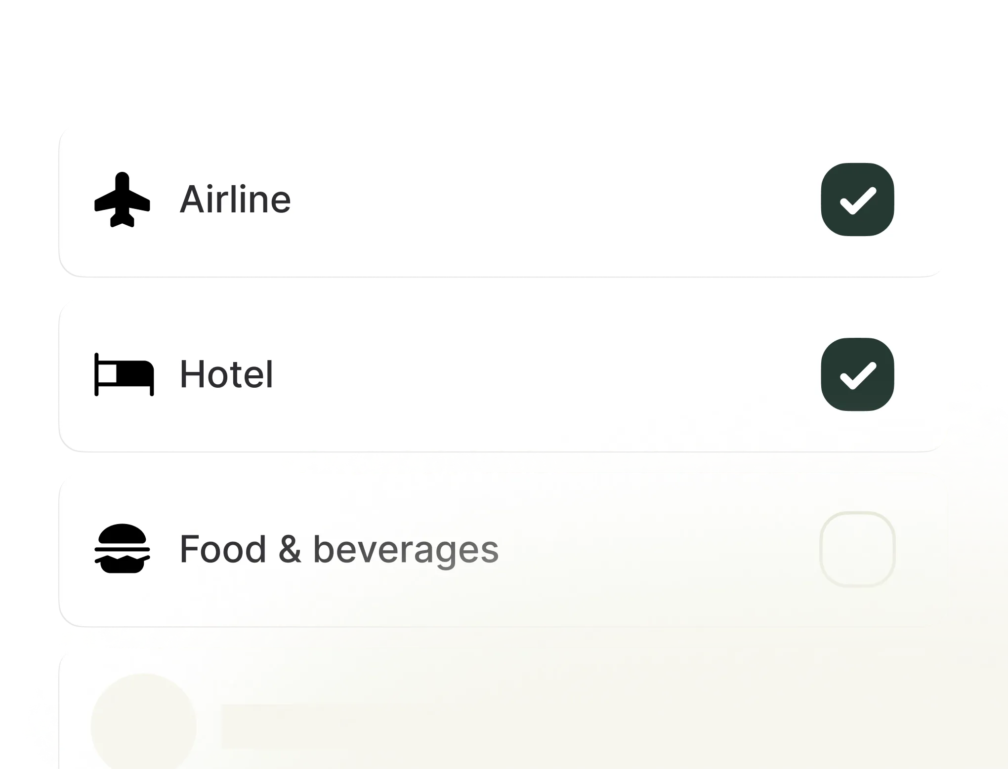 Category restrictions