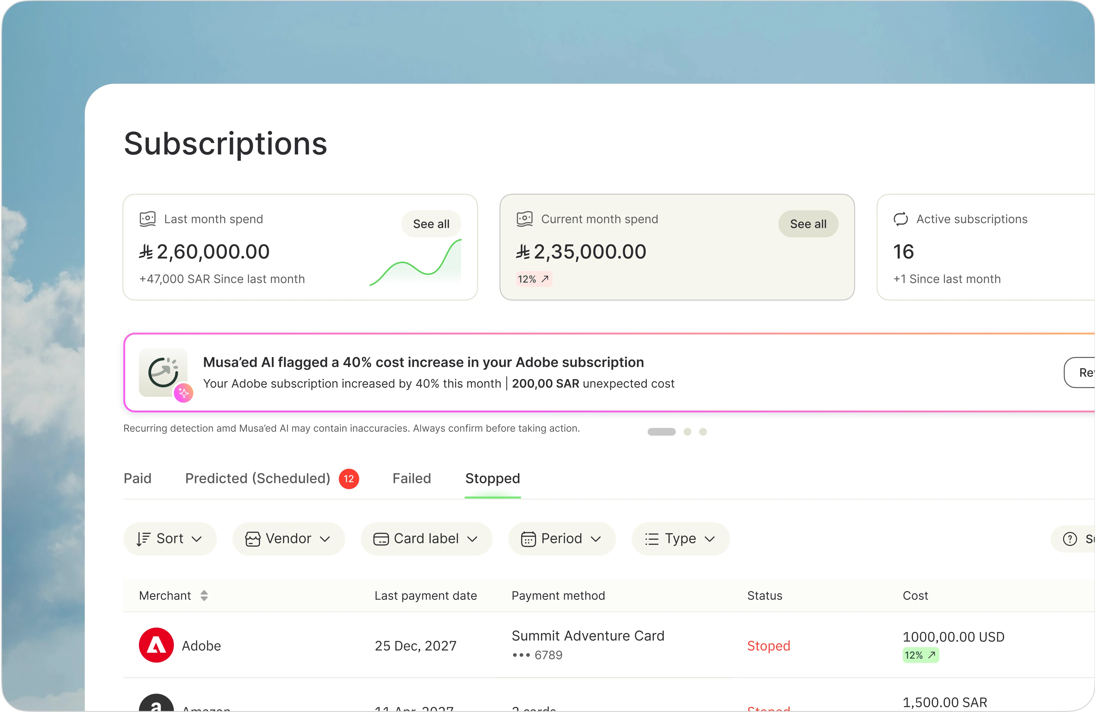 Every subscription comes with a full history:_card